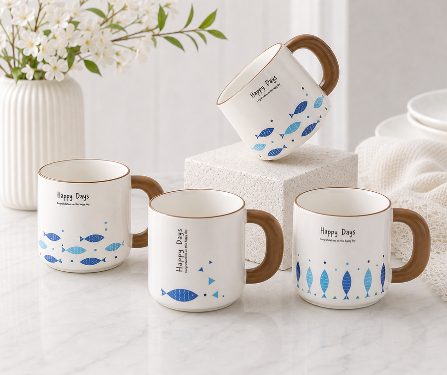 Fish in Water Ceramic Mug (No Lid)