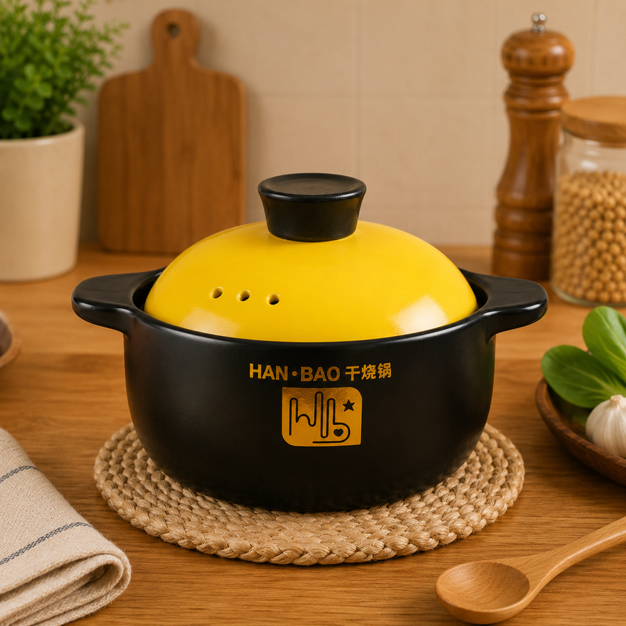 HB Soup pot（Golden Top Black Pottery）