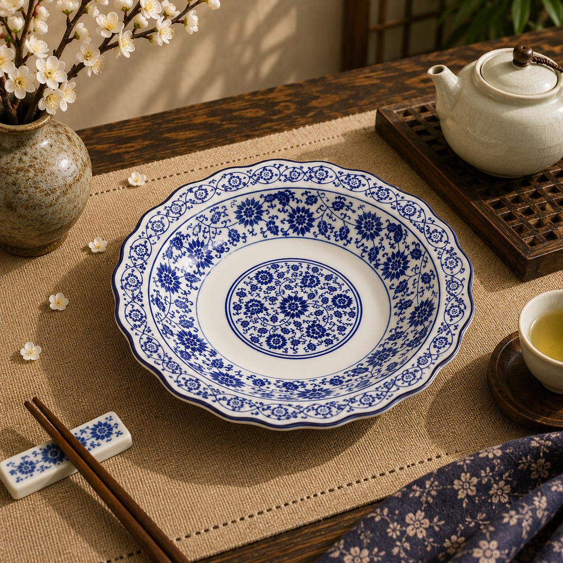 Lotus vine plate