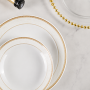Gold-Accent Ceramic Tableware Set