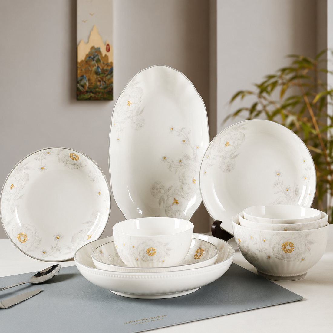 Snow Glow Ceramic Tableware Set