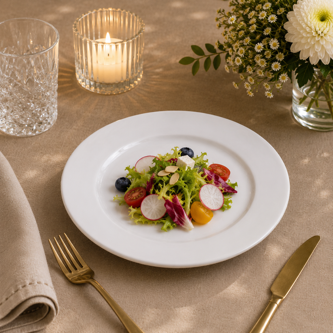 White porcelain flat plate