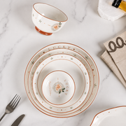 Floral Charm Starry Whisper Ceramic Tableware Set