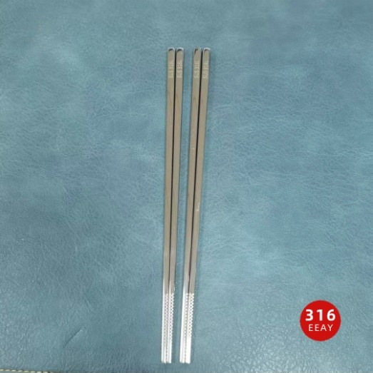 AY 316 Stainless Steel Anti-Slip Full Square Chopsticks