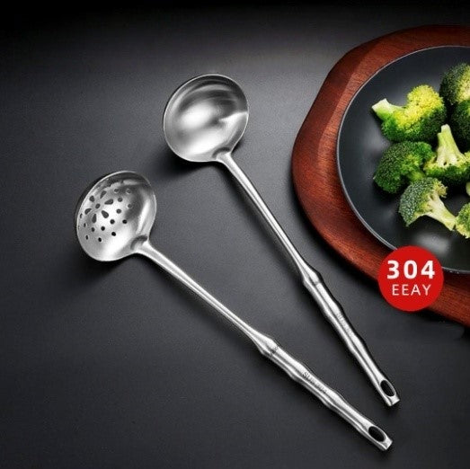 AY Bamboo-Style Satin Finish Series 304 Stainless Steel Size 7 Soup Ladle Soup Skimmer