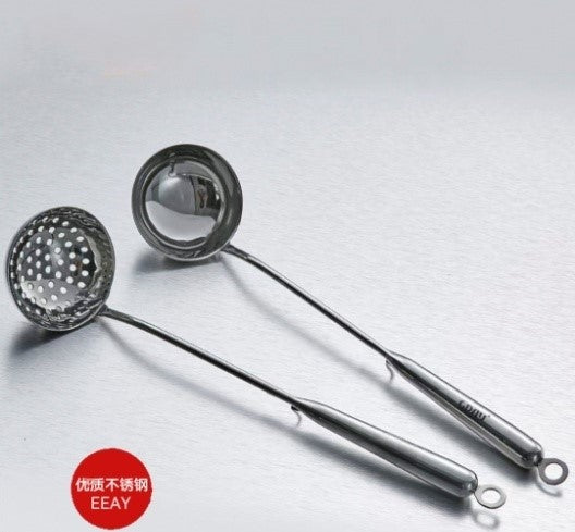 AY Meiya Round Tube Handle with Hook Series 201 Stainless Steel Size 7 Hooked Handle Soup Ladle Soup Skimmer