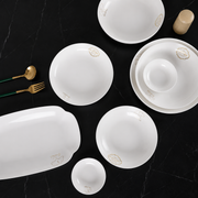 Golden Ginkgo Leaf Floral Ceramic Tableware Set