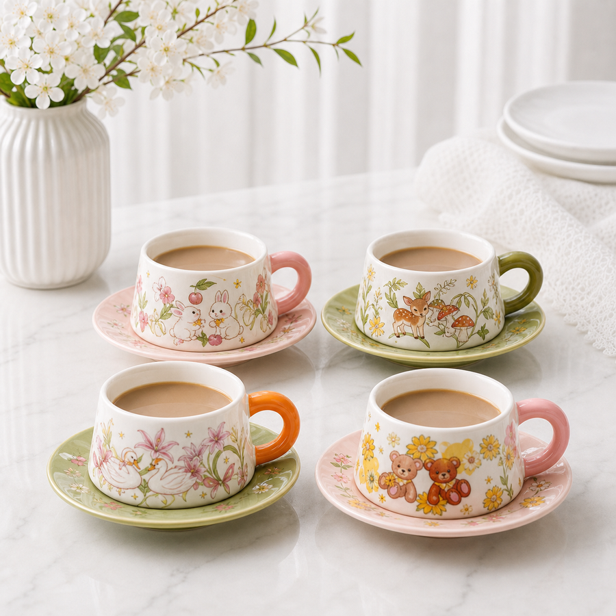 Small Squat Cup & Saucer