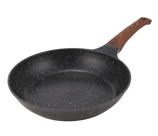 CTB Die-Cast Aluminum Frying Pan with Wood-Grain Handle