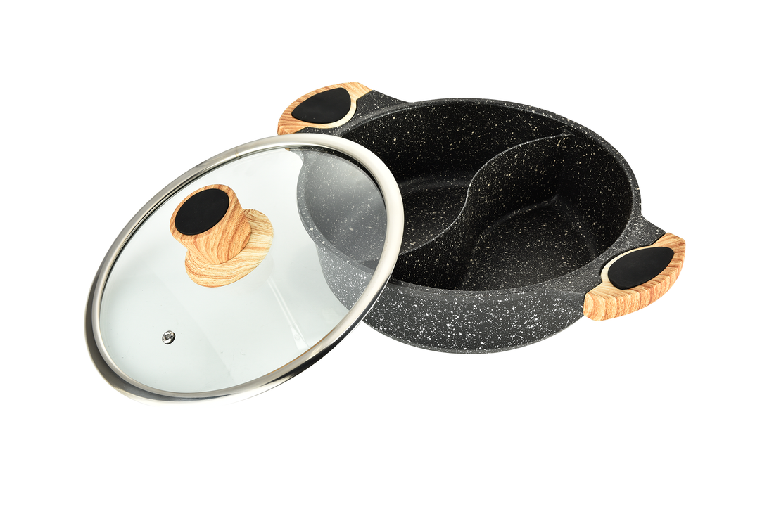 CTB Insert-Handle Maifan Stone Divided Shallow Stock Pot