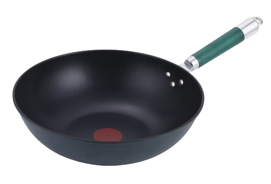 CTB Red Heat Dot Nonstick Flat Bottom Wok