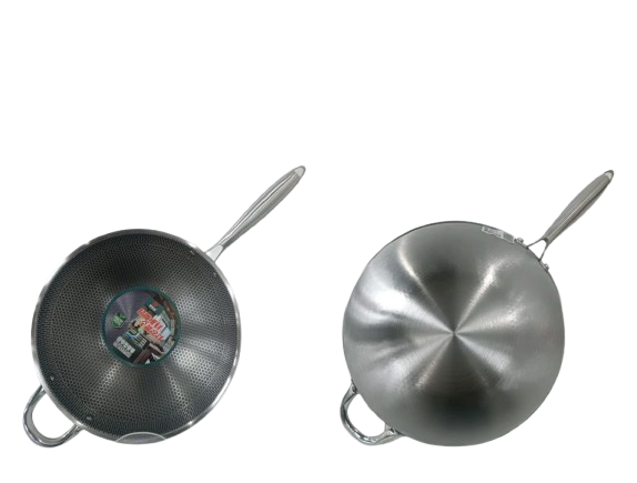 CTB Single-Sided Honeycomb Wok with Stainless Steel Handle