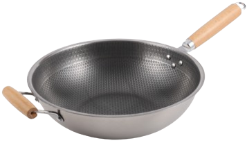 CTB Single-Sided Honeycomb Wok with Wooden Handle