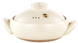 DZS Large-Handle Earthenware Braising Pot – Plain White