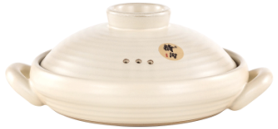 DZS Large-Handle Earthenware Shallow Pot – Plain White