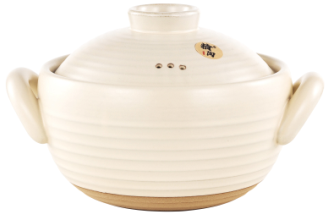 DZS Large-Handle Earthenware Soup Pot – Plain White