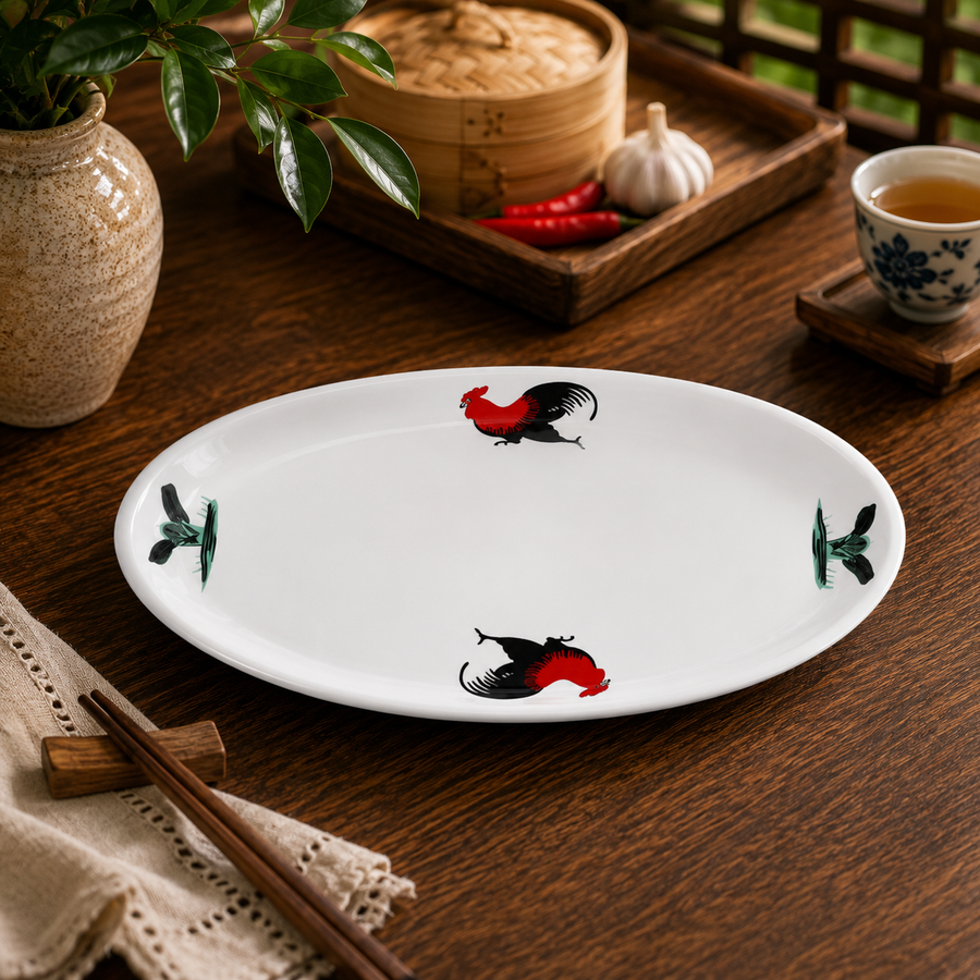 DAN-SHAPED THICK-EDGED FISH DISH