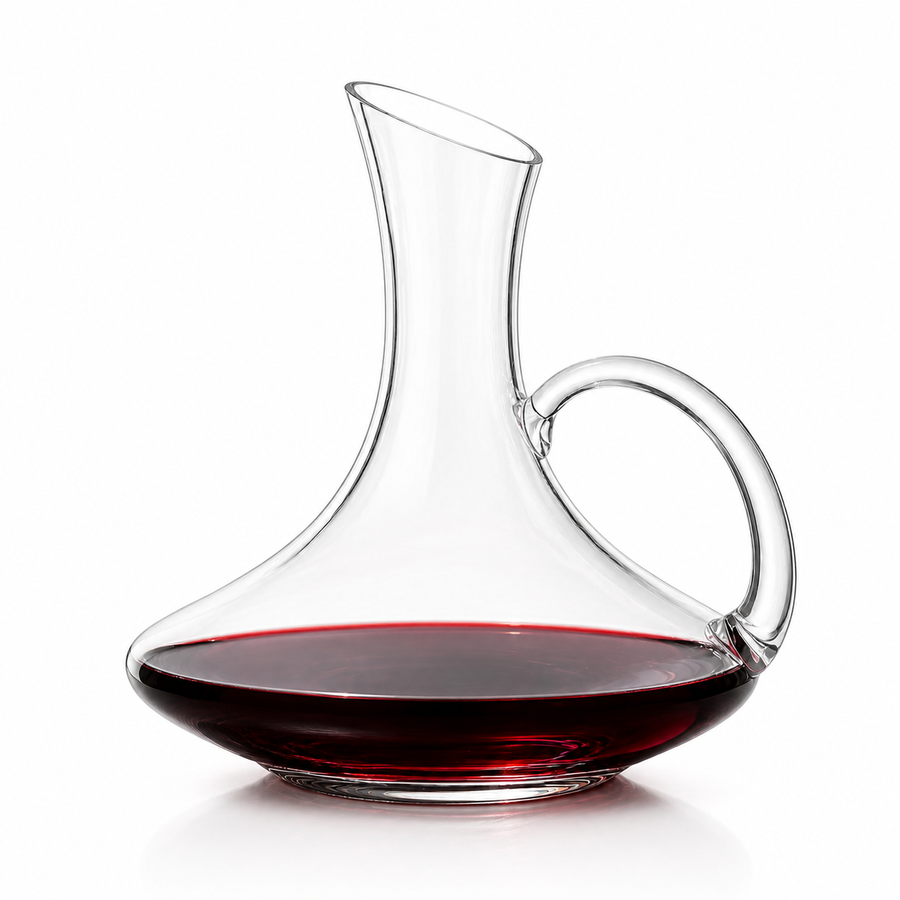 Glass-A decanter with a slanted opening