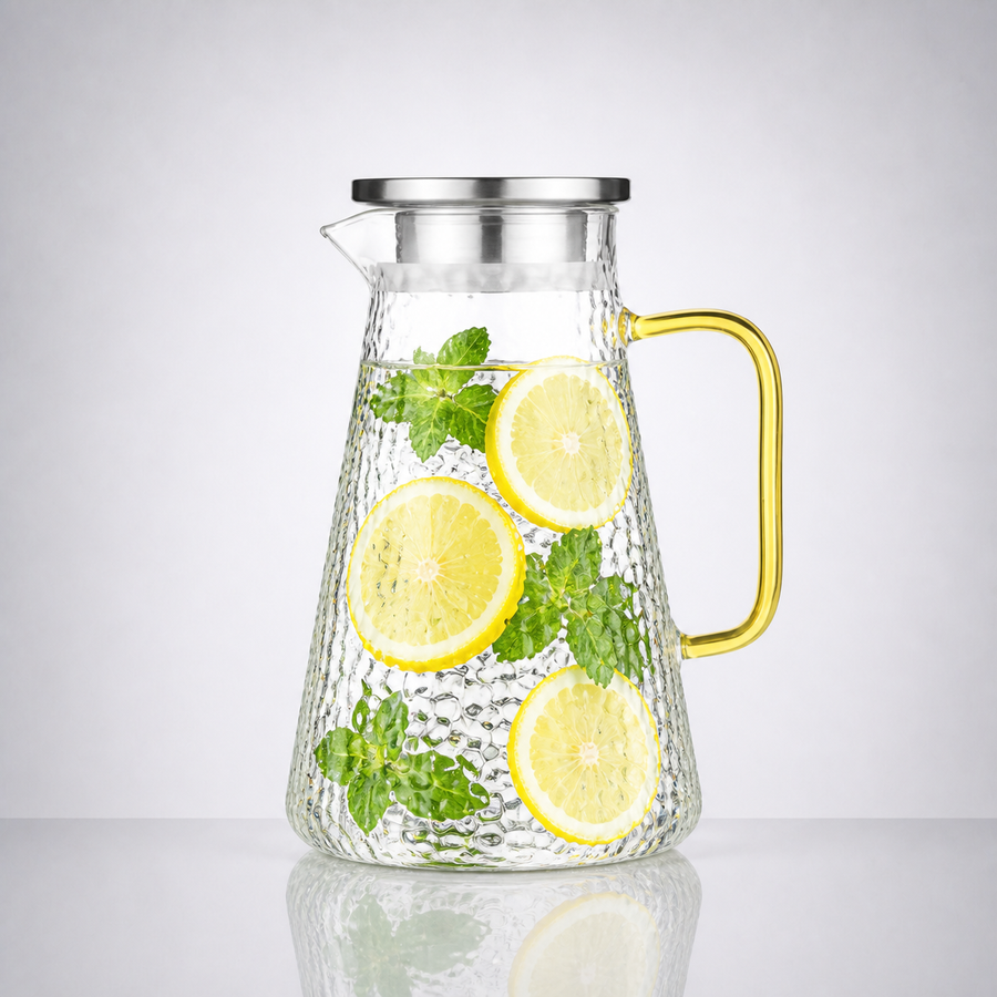 Glass-Medium Snow Point Water Bottle (Stainless steel cover)