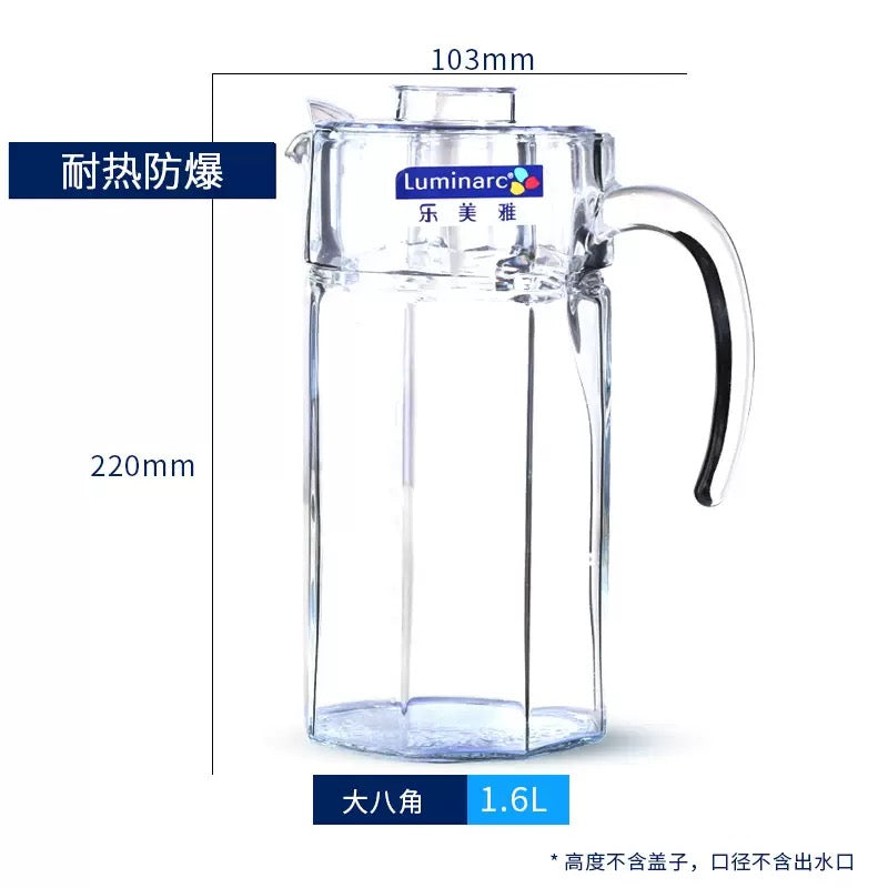 Glass-Octagonal beverage pitcher