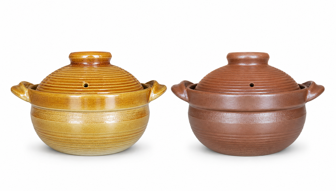 HB Round Claypot (Amber Yellow / Wood-Fired Brown)