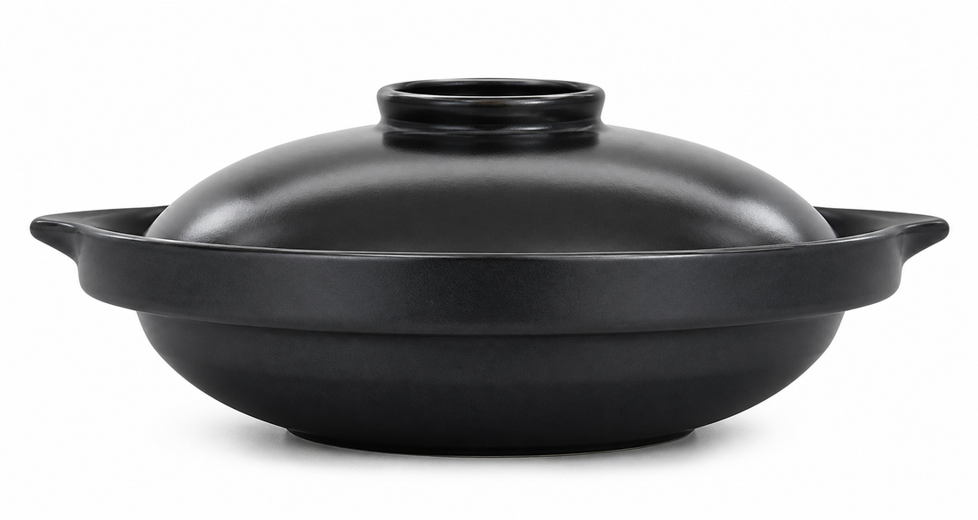 HB Shallow Flat Pot (Black)