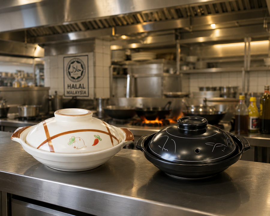 TL B Series Black & White Floral Shallow Claypot