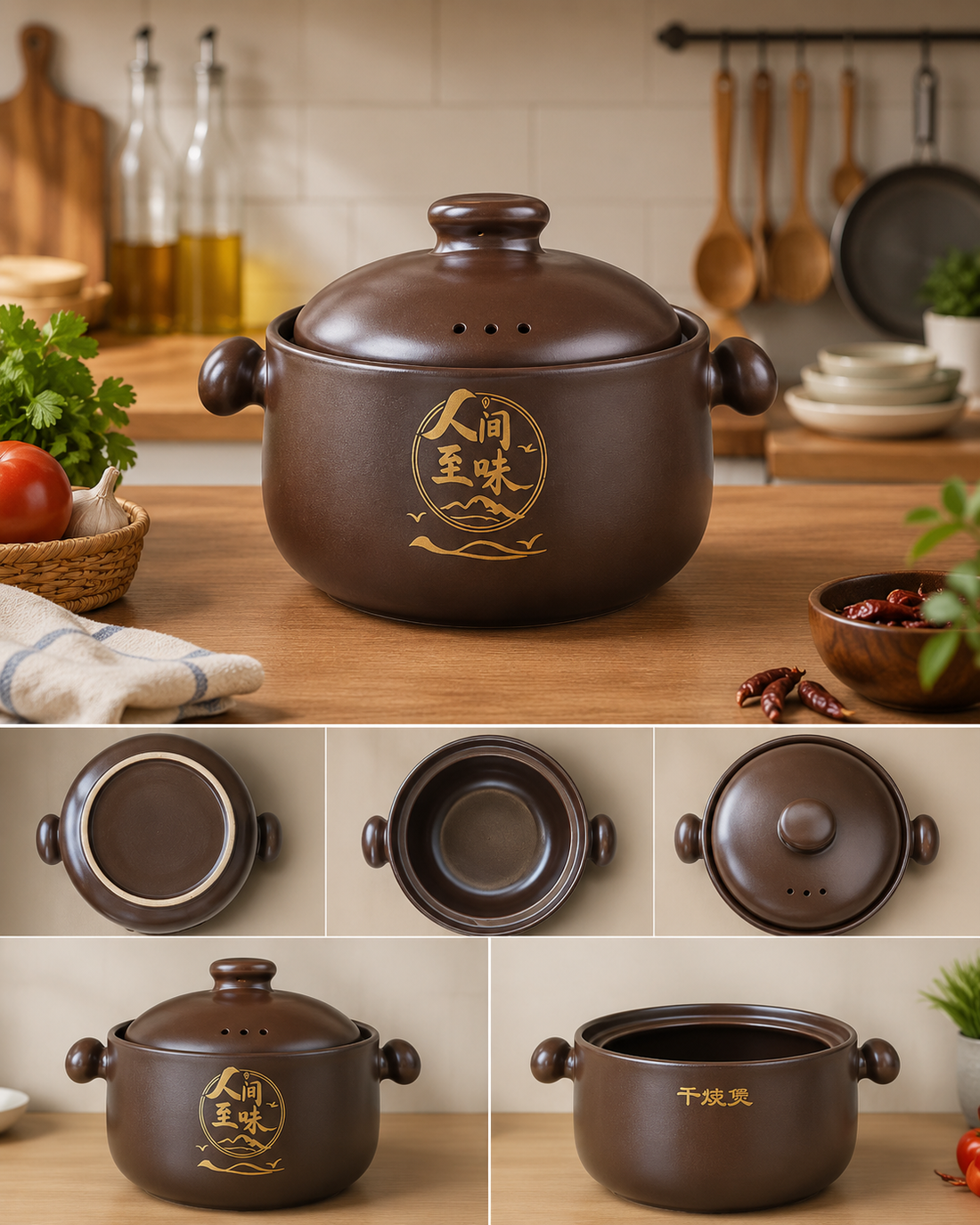 TL World Delicacy Brown Soup Claypot